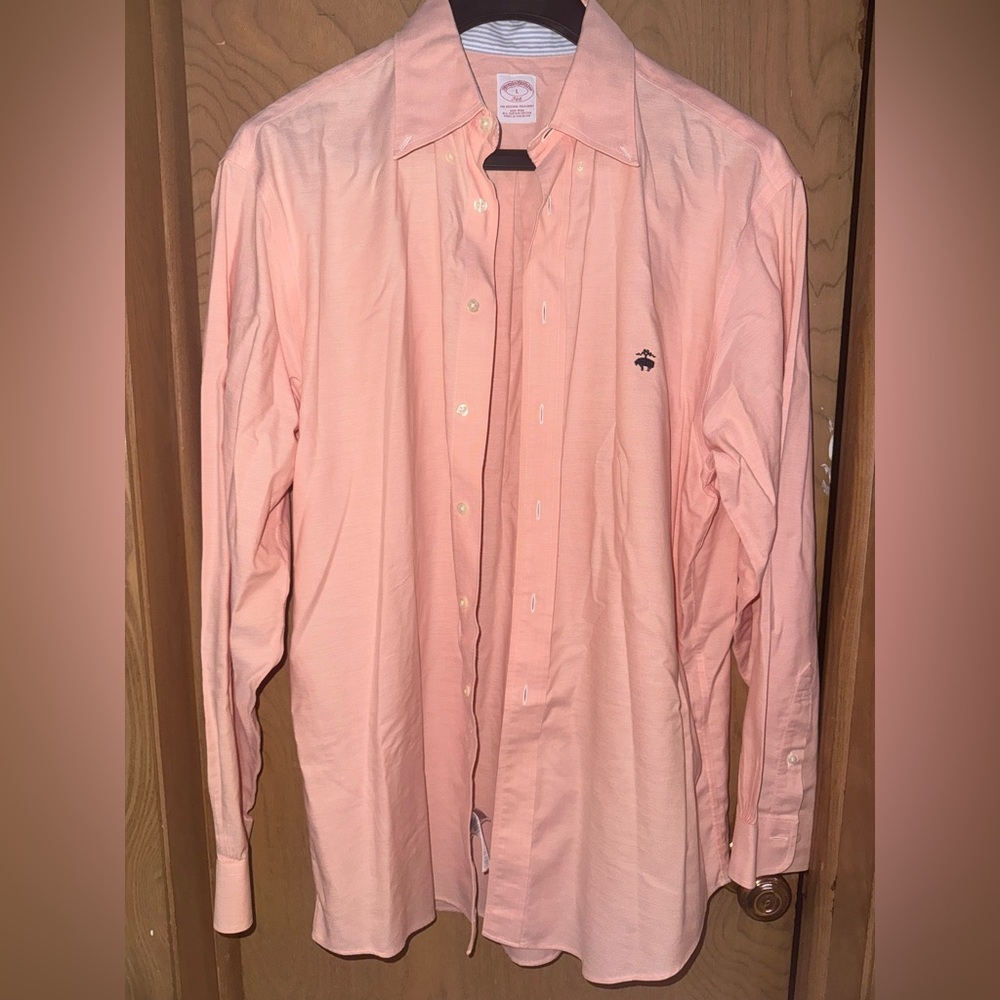Brooks Brothers Peach Oxford Cloth Button Down Shirt